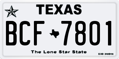 TX license plate BCF7801