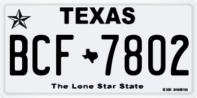 TX license plate BCF7802