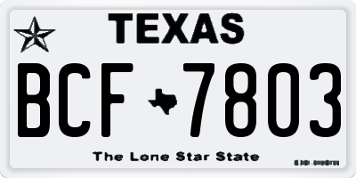 TX license plate BCF7803