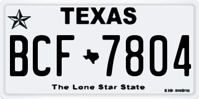 TX license plate BCF7804