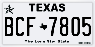 TX license plate BCF7805
