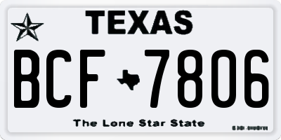 TX license plate BCF7806