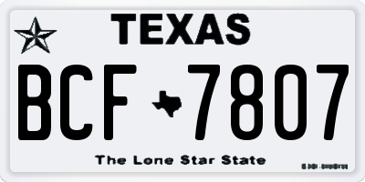 TX license plate BCF7807