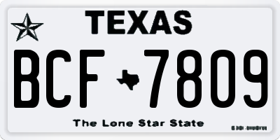 TX license plate BCF7809