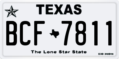 TX license plate BCF7811