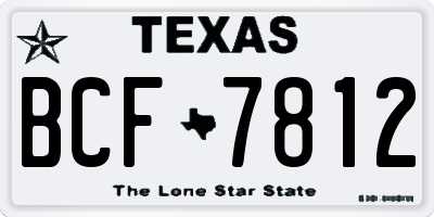 TX license plate BCF7812
