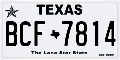 TX license plate BCF7814