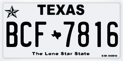 TX license plate BCF7816