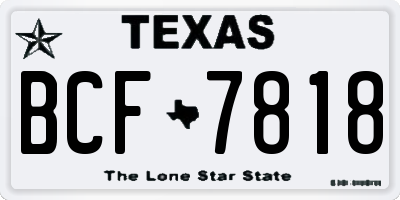 TX license plate BCF7818