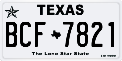 TX license plate BCF7821