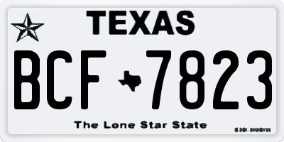 TX license plate BCF7823
