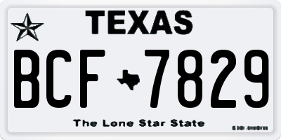 TX license plate BCF7829