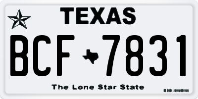 TX license plate BCF7831