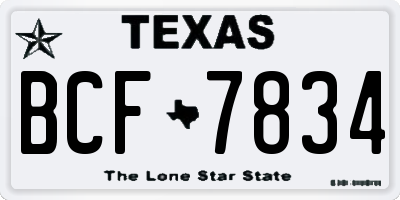 TX license plate BCF7834