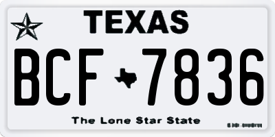 TX license plate BCF7836
