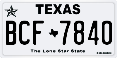 TX license plate BCF7840