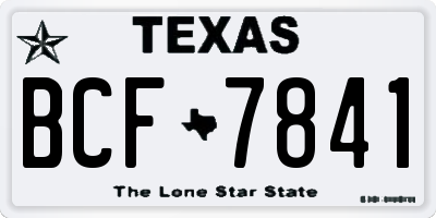 TX license plate BCF7841