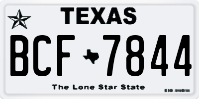 TX license plate BCF7844