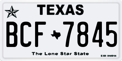 TX license plate BCF7845