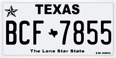 TX license plate BCF7855