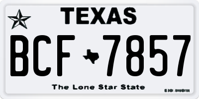 TX license plate BCF7857