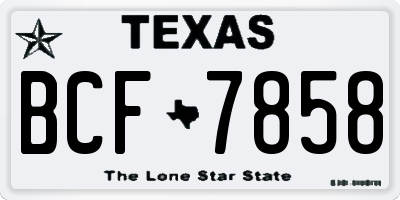 TX license plate BCF7858