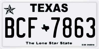 TX license plate BCF7863