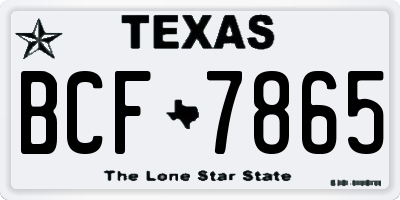 TX license plate BCF7865