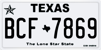 TX license plate BCF7869