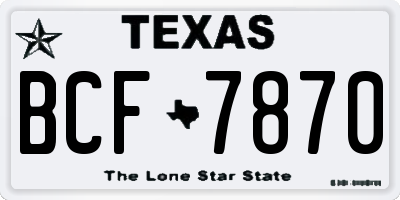 TX license plate BCF7870