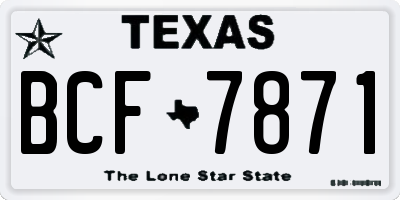 TX license plate BCF7871