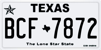 TX license plate BCF7872
