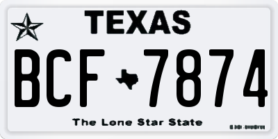 TX license plate BCF7874
