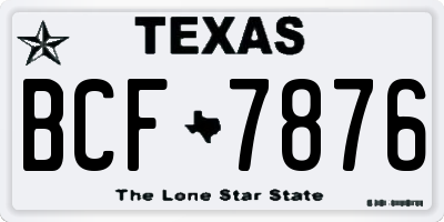 TX license plate BCF7876