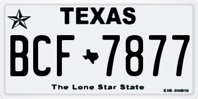 TX license plate BCF7877