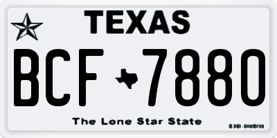 TX license plate BCF7880