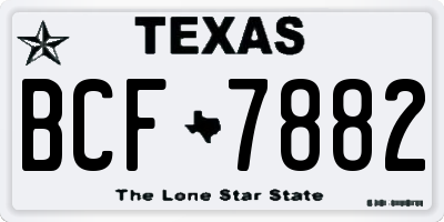 TX license plate BCF7882