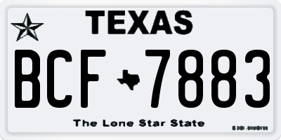 TX license plate BCF7883