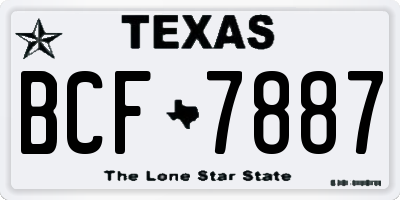 TX license plate BCF7887