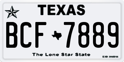 TX license plate BCF7889