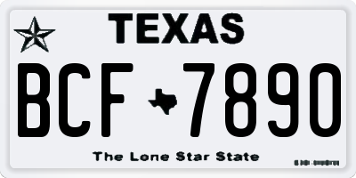 TX license plate BCF7890