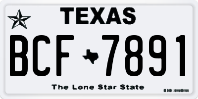 TX license plate BCF7891