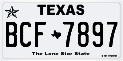 TX license plate BCF7897