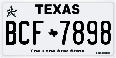 TX license plate BCF7898