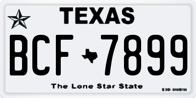 TX license plate BCF7899