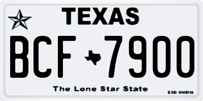 TX license plate BCF7900