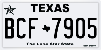 TX license plate BCF7905