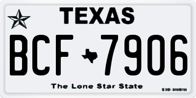 TX license plate BCF7906