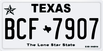 TX license plate BCF7907