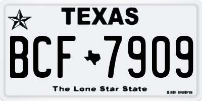 TX license plate BCF7909